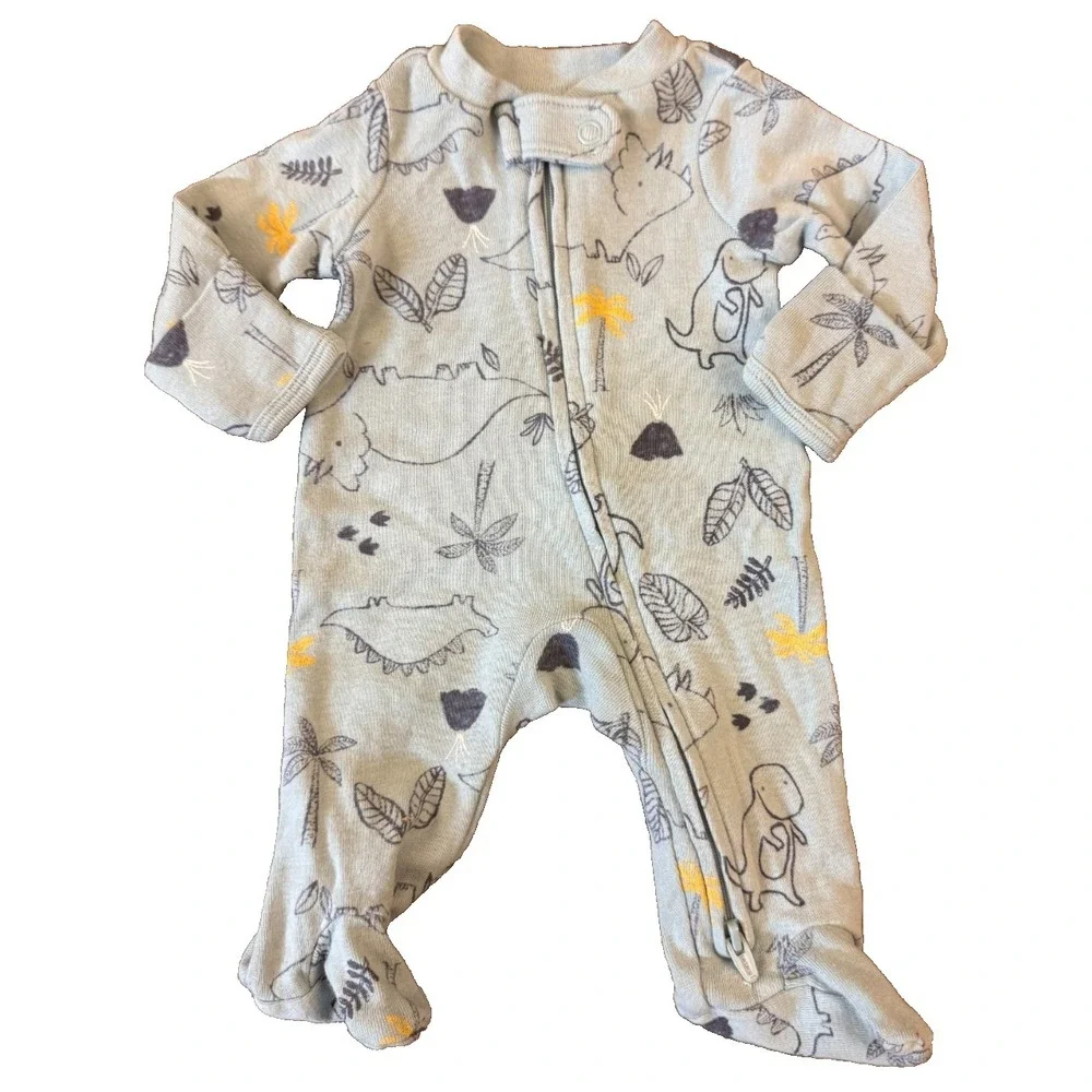 Carters Preemie Baby Boy Sleeper Dinosaurs Volcano Outfit Zipper Reborn‎ Doll